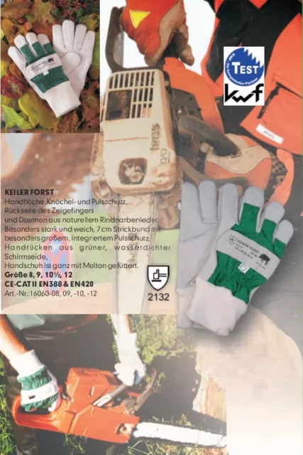12 Paar KEILER Forst-Handschuhe Gr. 9,0 Forsthandschuhe, neu, Leder, frachtfrei