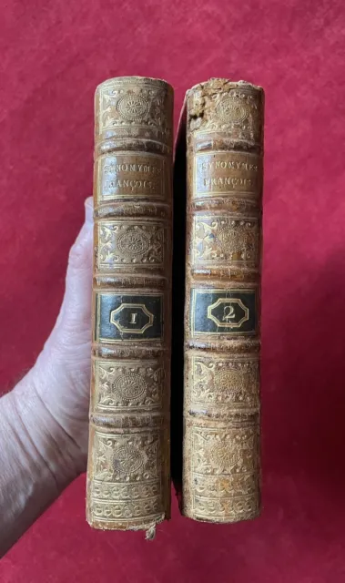 livre ancien An VII Synonymes Français Abbé Girard 2 Tomes old french books 18th