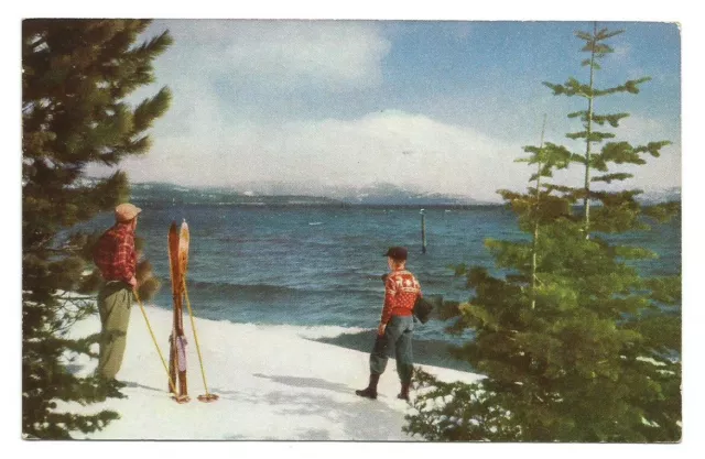 Lake Tahoe California CA Postcard Snow c1950