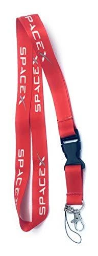 SpaceX Lanyard Keychain ID Badge Holder Red