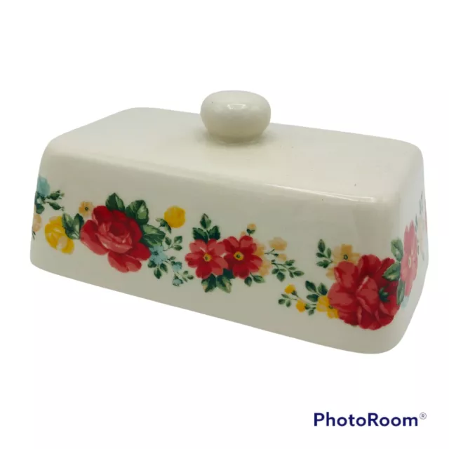 NUEVO The Pioneer Mujer Cubierto Mantequilla De Colección Floral SOLAMENTE TAPA Granja