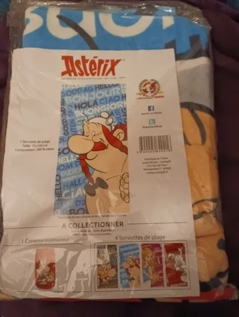 Serviette de plage neuve "Obélix " Collection Astérix Editions 2015 GOSCINNY