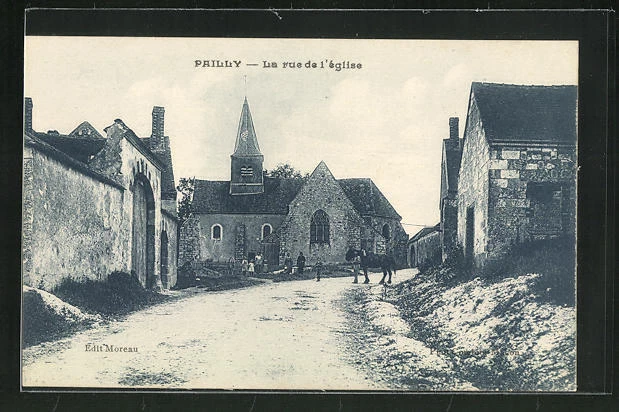 CPA Pailly, La rue de l´eglise