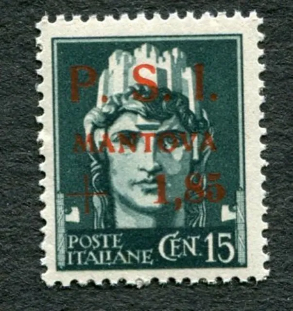 PSI MANTOVA 15c Italy first CITY ISSUE after FALL OF FASCISM - MNH/OG 1945 (405)