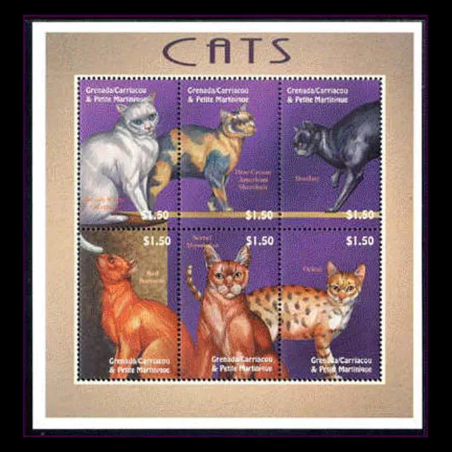 Grenada Grenadines, Sc #2262, MNH, 2000, S/S, Cats, Animals