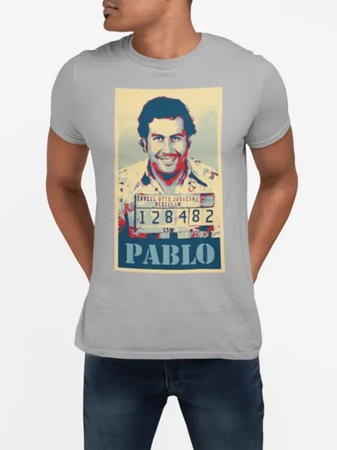 Pablo T Shirt Classica Gangster Narco Retro anni '80 Pop Art Escobar T-shirt 3