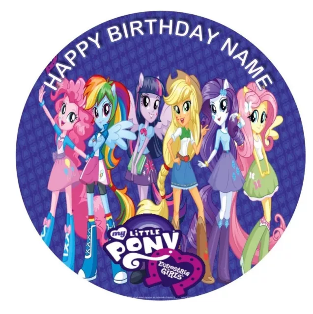 MY LITTLE PONY EQUESTRIA girls  Image Birthday Party Cake Topper 19cm Round