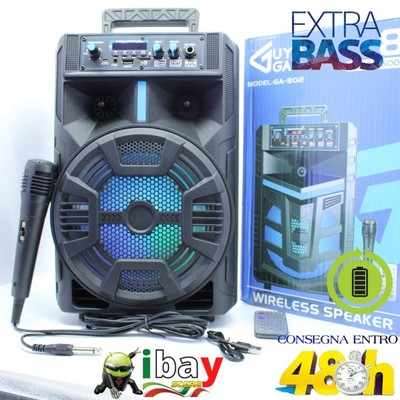 Watt CASSA KARAOKE PORTATILE 100WATT CON MICROFONO  Bluetooth USB SD AUX TELECOMANDO 
