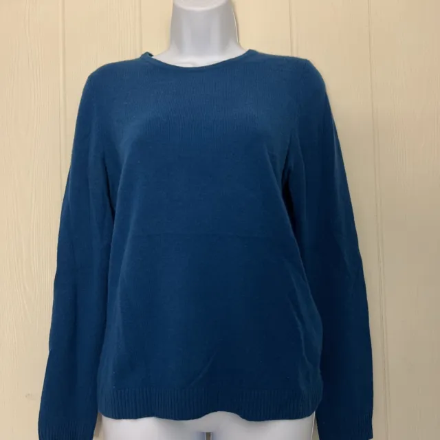 L.L. Bean Sweater Women's Size Small Midnight Blue 100% Cashmere  Crewneck