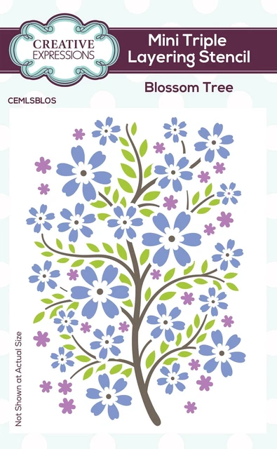 Paquete de 4 mini plantilla de capas Creative Expressions 4""X3"" 3/paquete-árbol de flores EMLSB