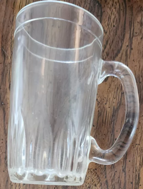 Vintage Clear Hazel Atlas Glass Beer Mug Teardrop Pattern 5.25 Inch Tall