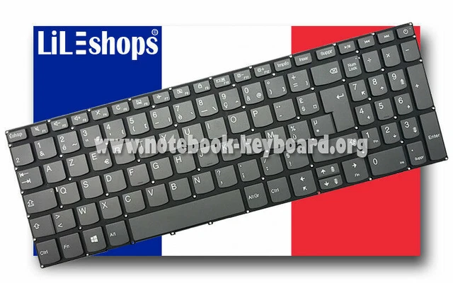 Clavier AZERTY Original Pour Lenovo Ideapad 320S-15ABR (80YA) – Noir, Neuf