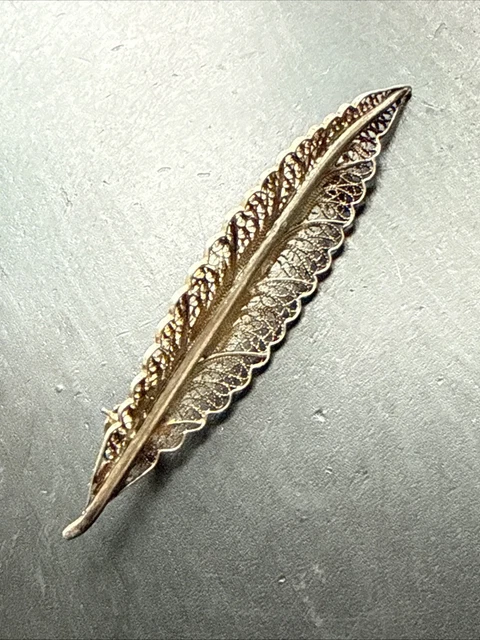 Belle Broche Vintage Art Déco En Argent Massif 925 - Style Fleurs Ancien