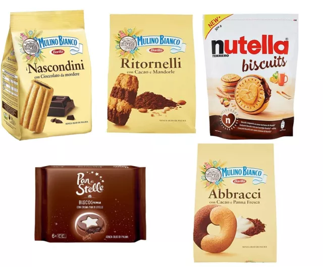 Testpaket Mulino Bianco Ferrero Pan di Stelle Kekse Biscuits Cookies 5 Stücke