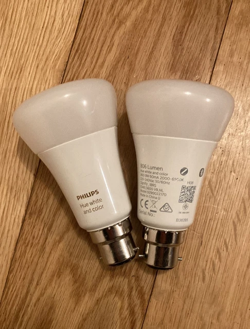 2 x Philips Hue B22 colour bayonet bulb bluetooth