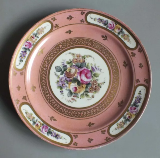 Assiette Porcelaine Rose Royal Ivory Kpm A Decor De Fleurs - Ø 24 Cm