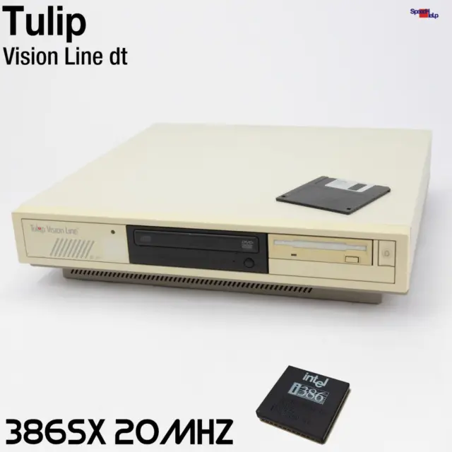 Tulip Vision Line dt 386 SX 20MHZ Intel Computer PC Windows 3.1 Ms-dos 80386 Ok