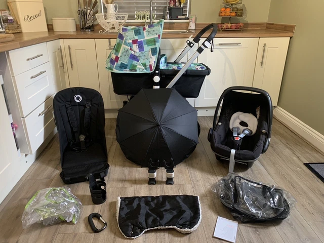 Bugaboo Cameleon 3 Black Ltd Edition Travel System Pram Set + Maxi Cosi Car Seat