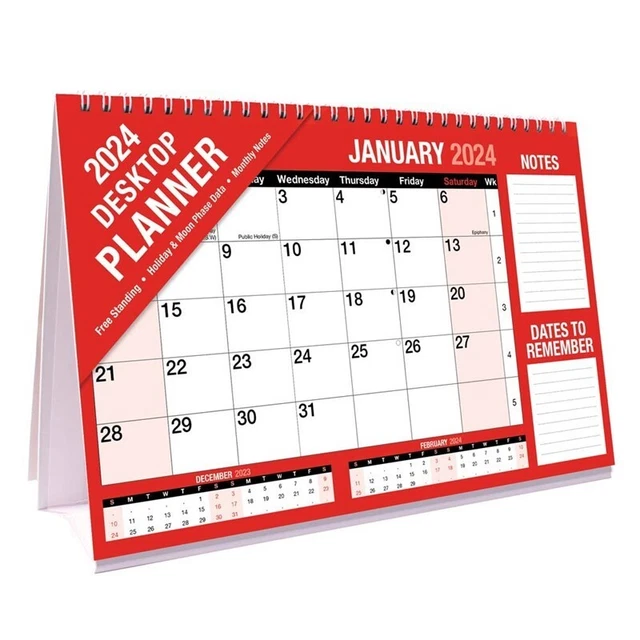 2024 MONTH TO View Stand Up Luxury Desk Office Top Calendar Planner NEW