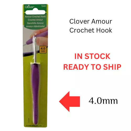 Clover Amour Crochet Hook Ergonomic Grip Size 4.0 mm -1045