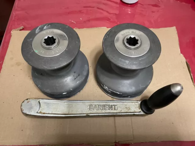 Pair of Barient 21 Sailboat winches with handle fresh water