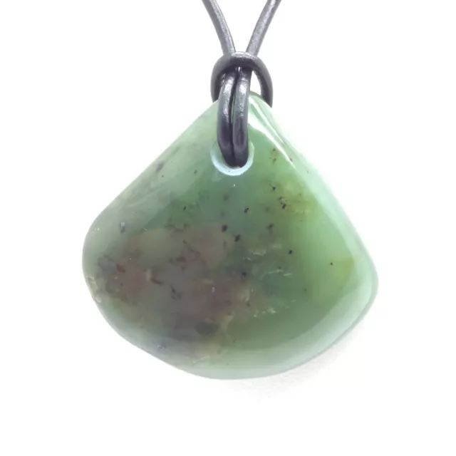 Siberian Jade Pebble Pendant Green Nephrite Jade Stone Necklace Siberia  #36