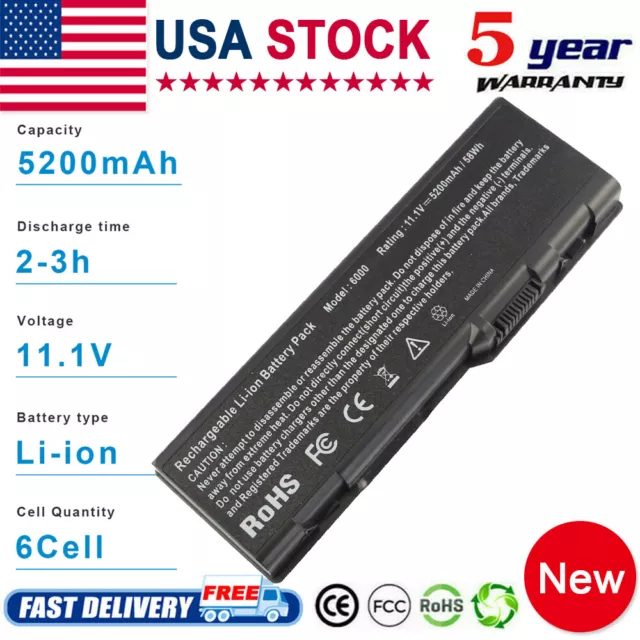 6Cell Battery for Dell Inspiron 6000 9200 9300 XPS M170 M1710 Precision M6300