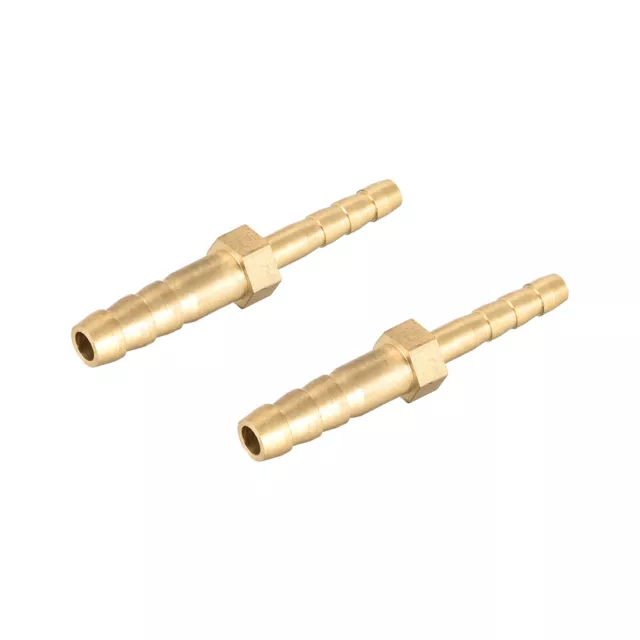 2pcs 6mm to 4mm Hose Brass Reducer Barb Fitting Straight Connector Coupler