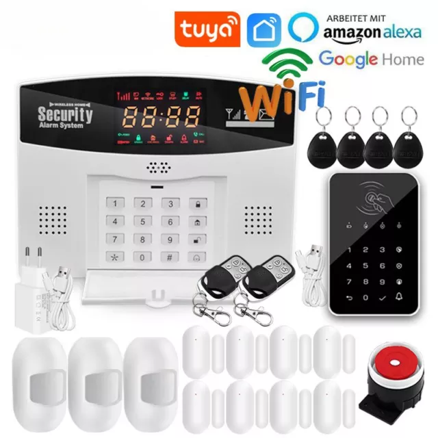 WiFi GSM Alarm System 433MHz Home Burglar Security Alarm Smart Life APP New