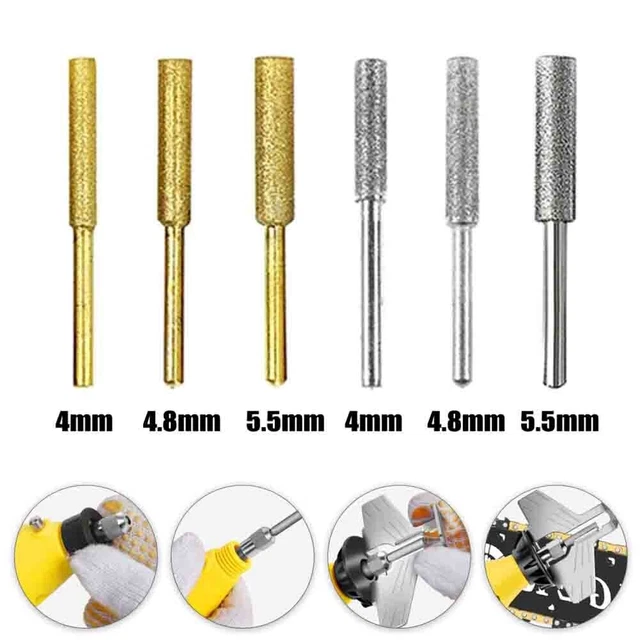 4/4,8/5,5 mm afilador motosierra afilador afilador lima de piedra diamante