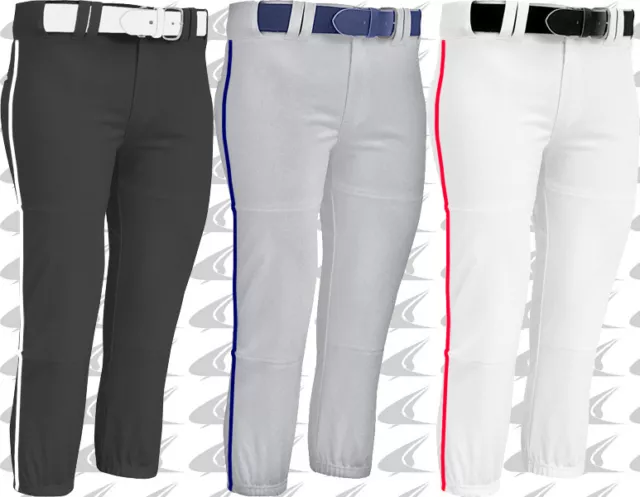 Champro Adulte Femmes Fastpitch Softball Pantalon Rose Marine Noir Piping Tresse