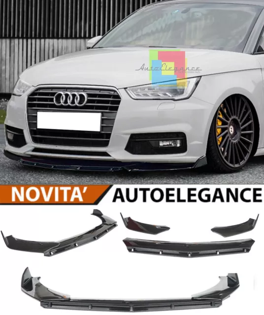 Audi A1 8X Splitter Paraurti Anteriore Nero Lucido Look Rs1 - 3P -