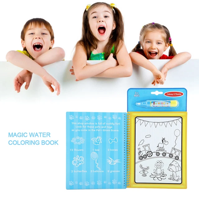Jeu de coloriage,Livre magique de dessin à l'eau réutilisable,livre de