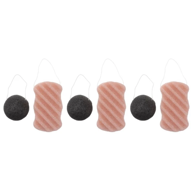 Juego de 6 esponjas Konjac para exfoliantes corporales