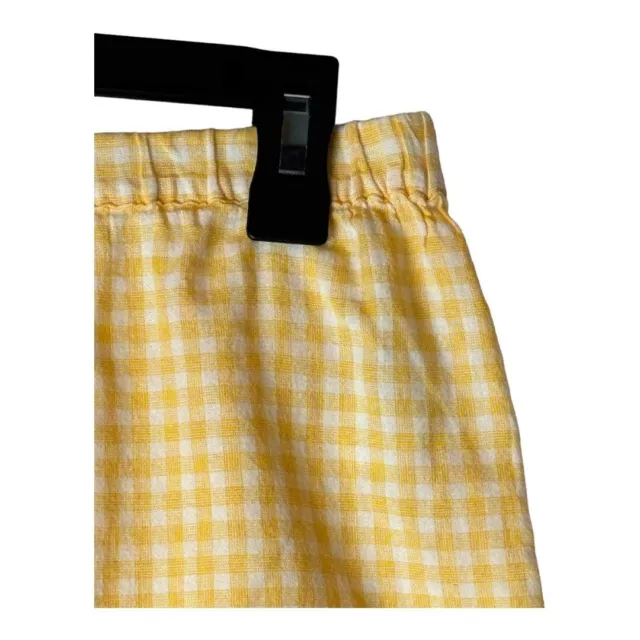 Madewell Shorts Womens Small Yellow And White Gingham Cotton Sleep Pajamas 3