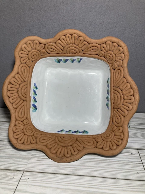 Il Tafano Ceramiche Hand Painted Italian Majolica Square Fruit/ Salad Bowl OOAK