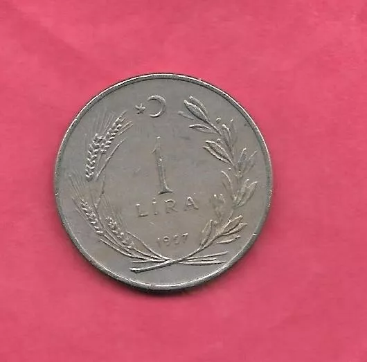 Turkey Km889 1957 Vf Very Fine Nice Lira Old Vintage Coin