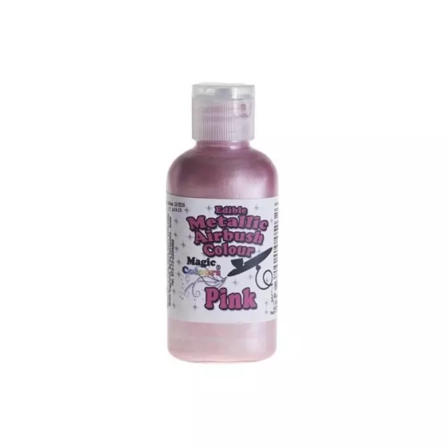 Edible Food Colouring Magic Pink Metallic Airbrush 55ml Cake Decorating