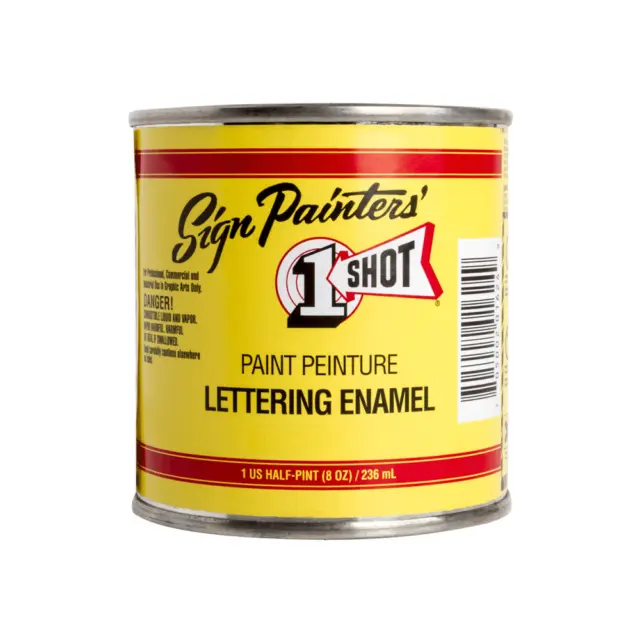1 Shot Sign Painters' Lettering Enamels - 236ml Pot - Gloss Sign Writers Paint