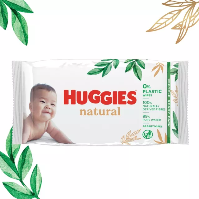 Huggies Natural Pure Water Feuchttücher Tücher Baby Wipes 12  x 48 St. 3