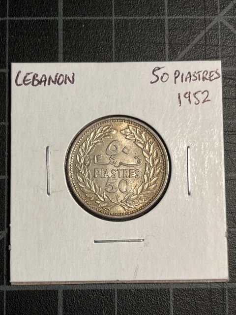 Lebanon 50 Piastres 1952 Silver Lebanon 50 Piastres 1952 Silver