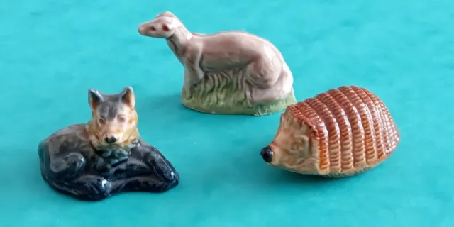 3 Wade whimsies Hedgehog, German Shepherd & Stoat (Weasel)