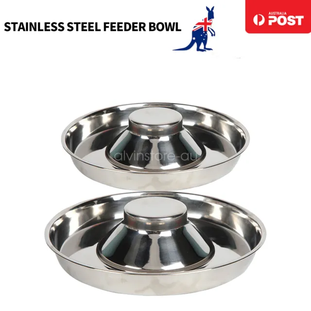 Pet Feeder Bowl Stainless Dish Puppy Dog Cat Litter Food Feeding Weaning Bowl AU