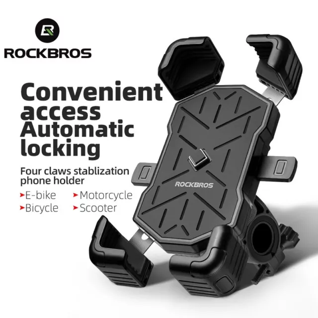 ROCKBROS Bike Quick Release Phone Holder MTB Bicycle 360° Rotatable Phone Holder