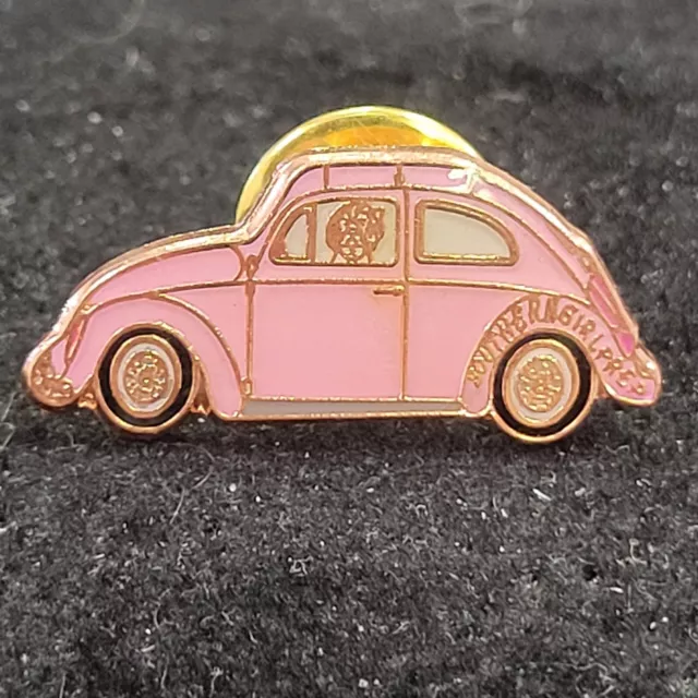 Southern Girl Prep Pink VW Bug Beetle Car dog driver Lapel Hat Vest Pin Tie Tack