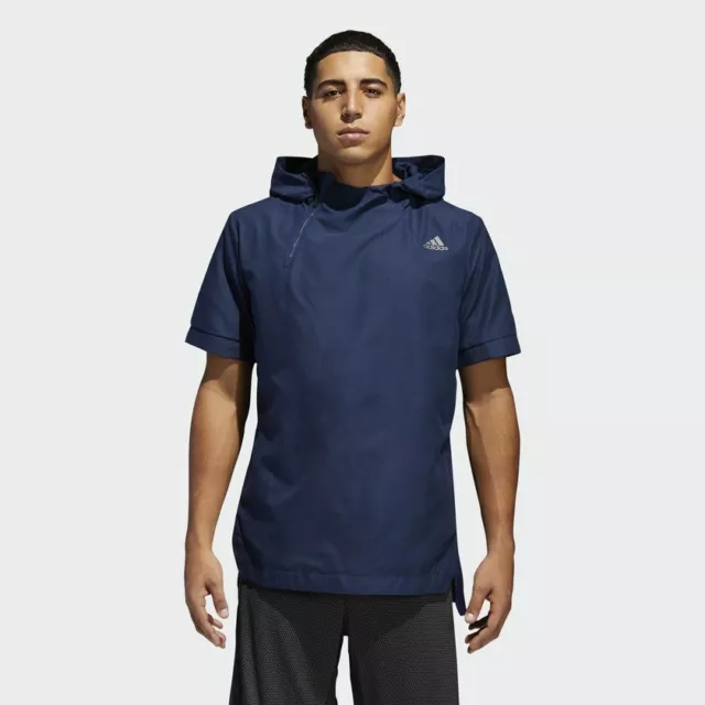 Adidas Elettrico Shooter Felpa con Cappuccio Uomo Blu Abbigliamento Sportivo Top