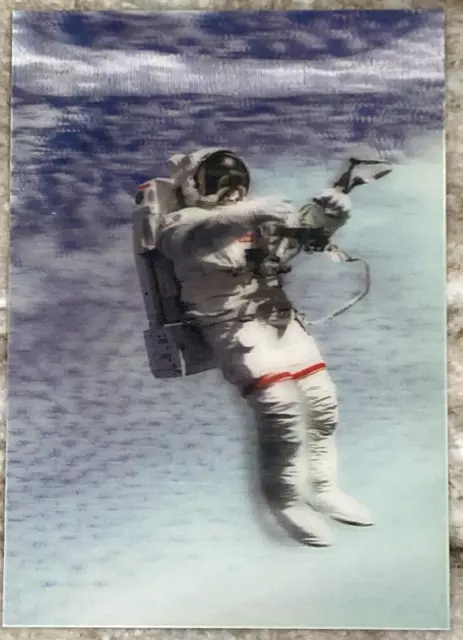 NASA Spacewalk Astronaut in Space Lenticular 3-D Postcard A762