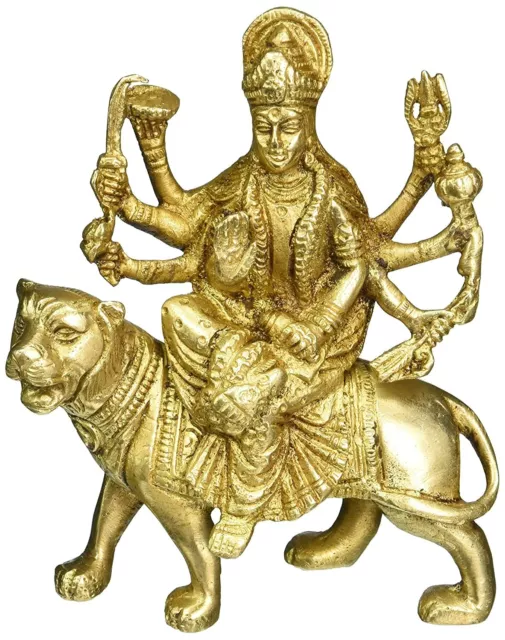 Déesse Durga Maa Décoratifs Laiton Figurine Statue Pour Maison Temple Décor