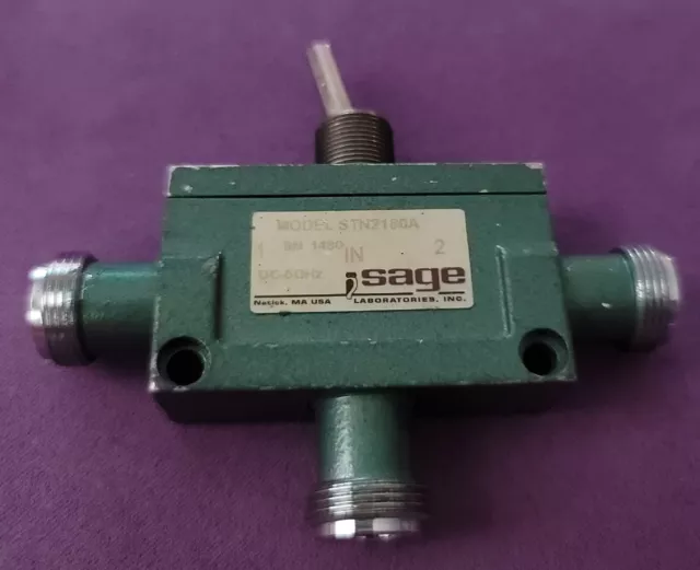 SAGE LABORATORIES STN2180A DC-5GHz MANUAL COAXIAL TOGGLE SWITCH *TESTED*