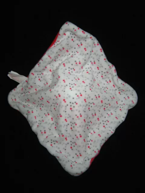 Doudou carré plat Lapin girs rouge blanc étoiles Obaïbi Okaïdi 2